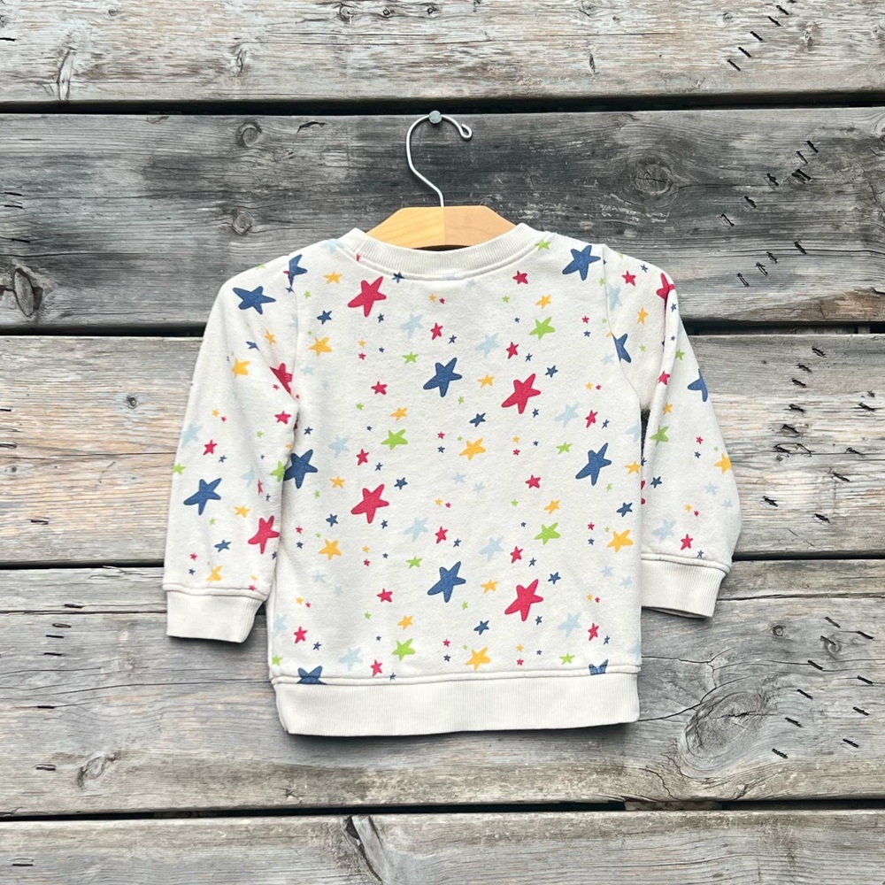Moon & Back Hanna Andersson Star Patterned Crewneck Cotton Sweatshirt Size 3 - Picture 6 of 6
